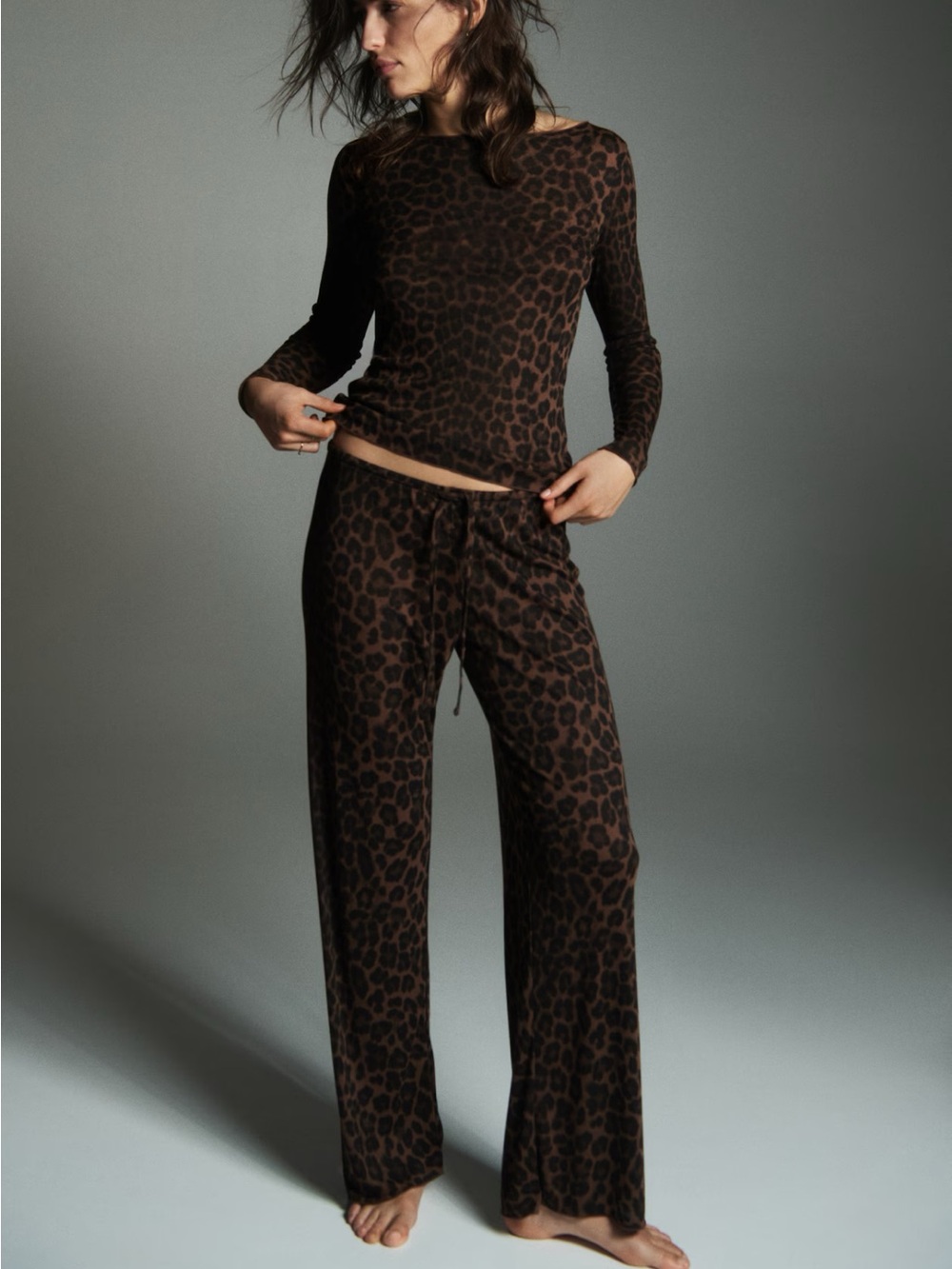 H&M Leopard Print Semi-Sheer Set